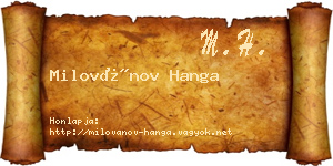 Milovánov Hanga névjegykártya